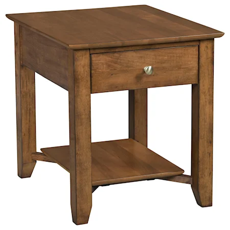 Casual Drawer End Table with Shelf